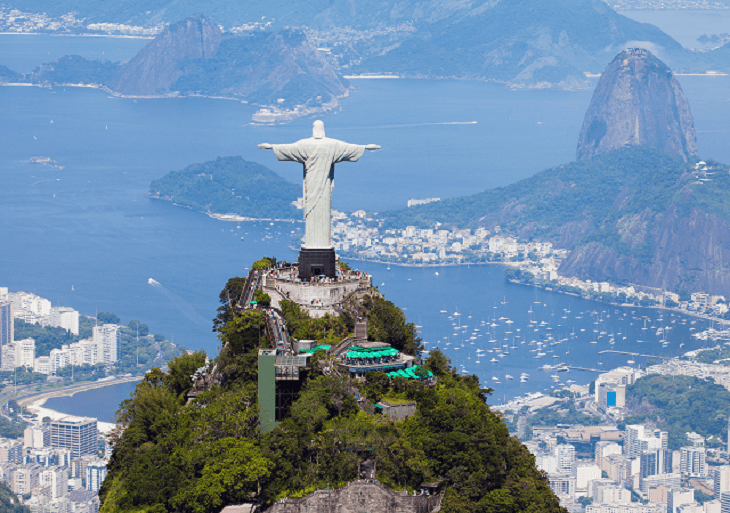 Pohľad zo vzduchu na Rio De Janeiro